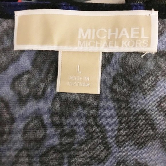 Michael Kors Blue Animal Print Dress Size Large - Picture 3 of 9